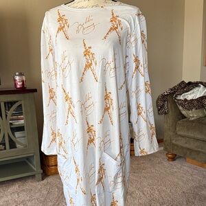 White and gold Freddie Mercury Queen Long Sleeve Graphic Women's Dress